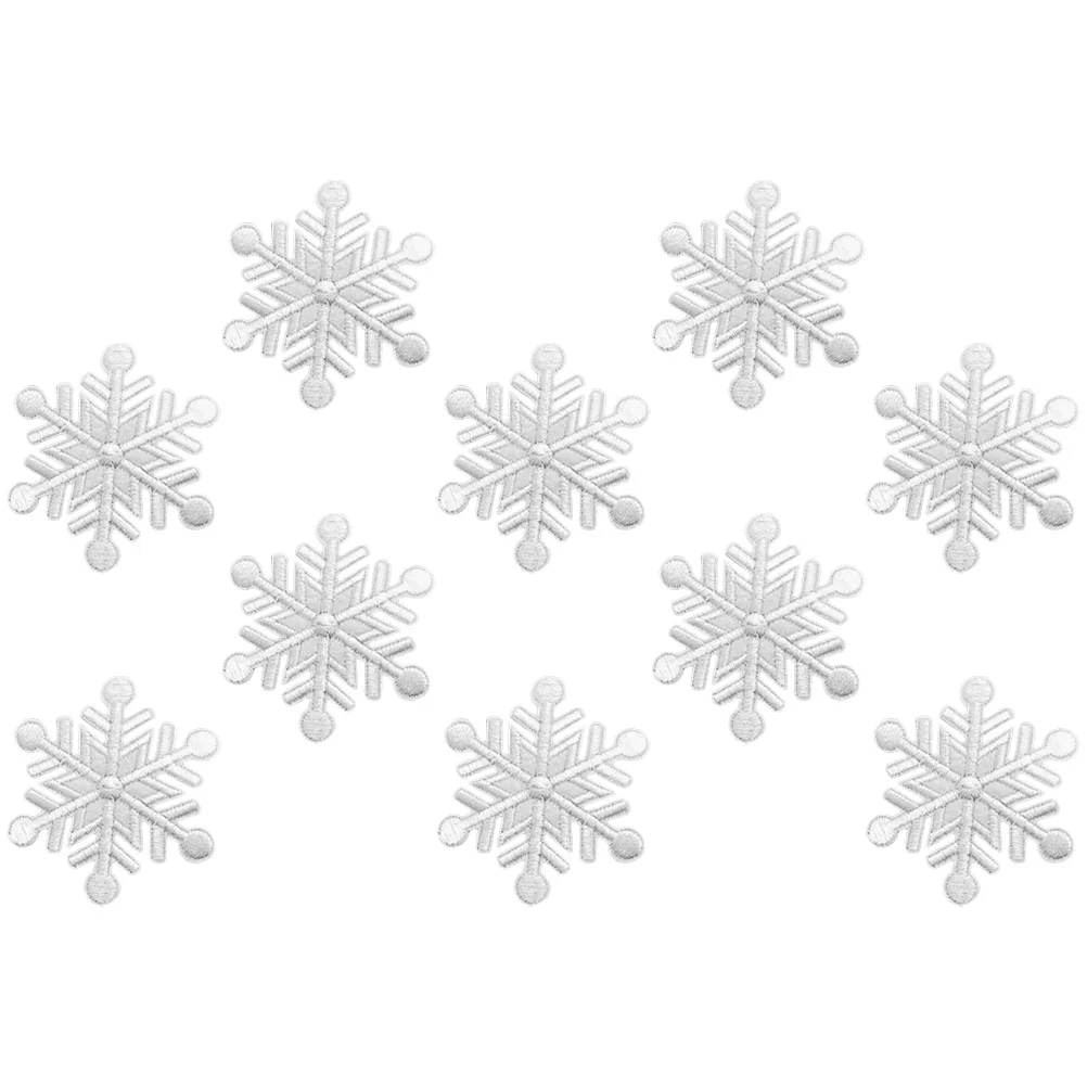 

10pcs Snowflake Embroidered Applique Patches Snowflake Patches Lovely Embroidered Appliques