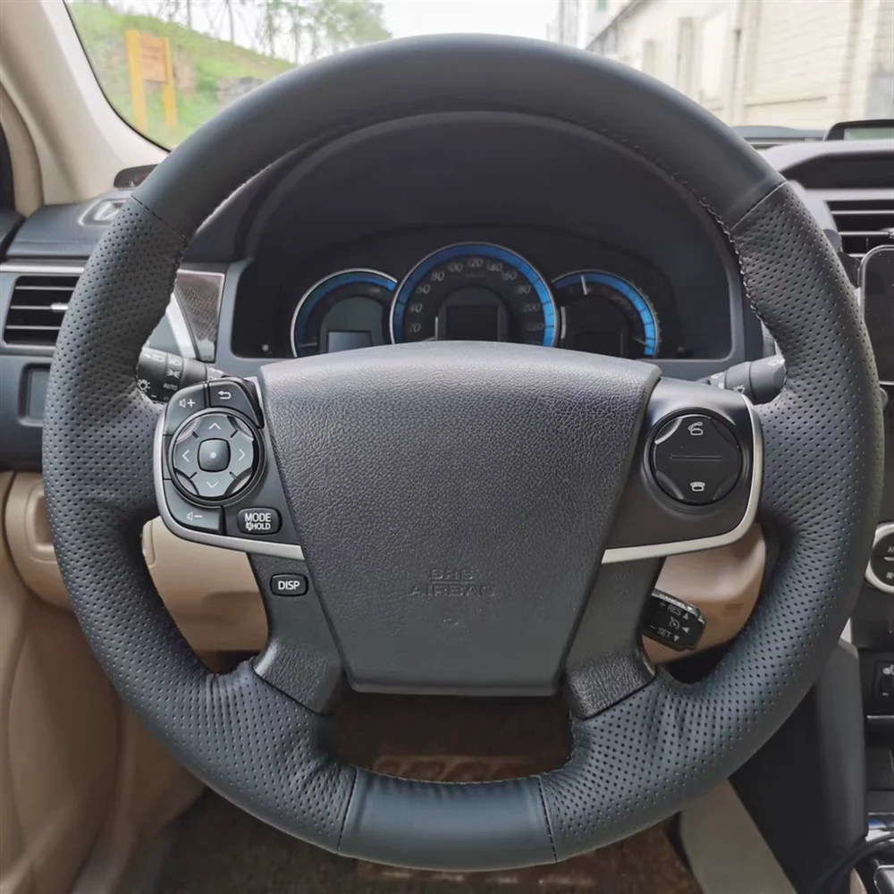 Фото Чехол на руль автомобиля из натуральной кожи, для Toyota Camry 2012 2013 2014 2015 №1