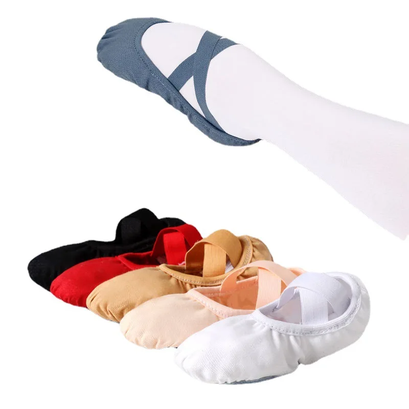 

Женские балетки, взрослые, искусственная мягкая подошва, профессиональная холщовая обувь для тренировок, классические танцевальные туфли «кошачья лапа»