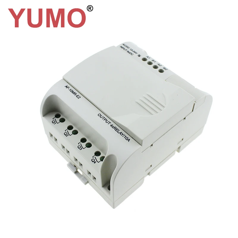 

YUMO low cost AF-10MR-E2 DC12/24V 6 points DC input 4 points relay output Programmable Logic Controller mini PLC without LCD