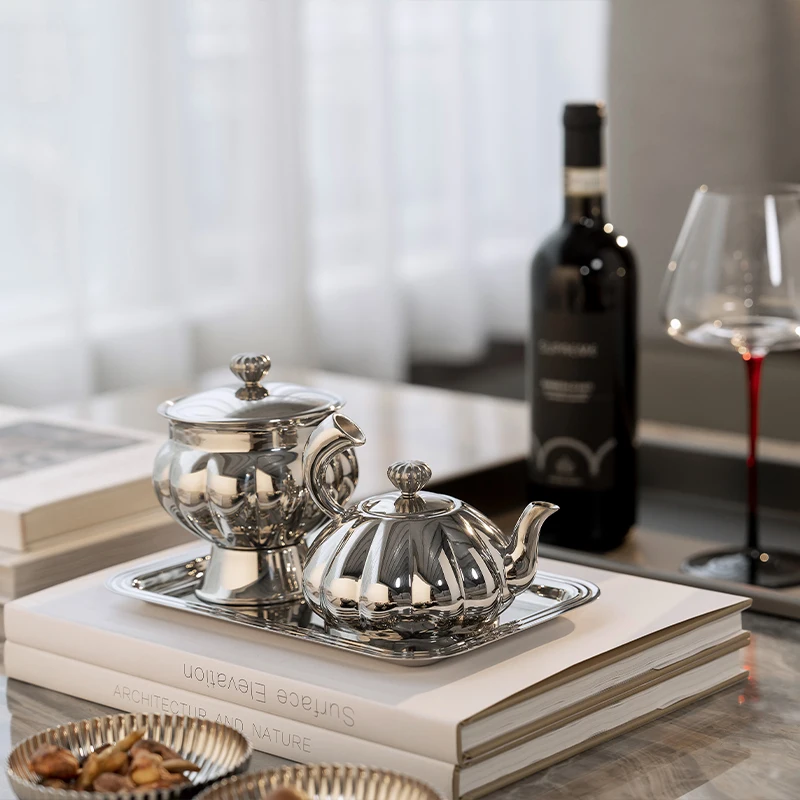 Скандинавский чайник из нержавеющей стали роскошная Ретро чайная чаша кофейник