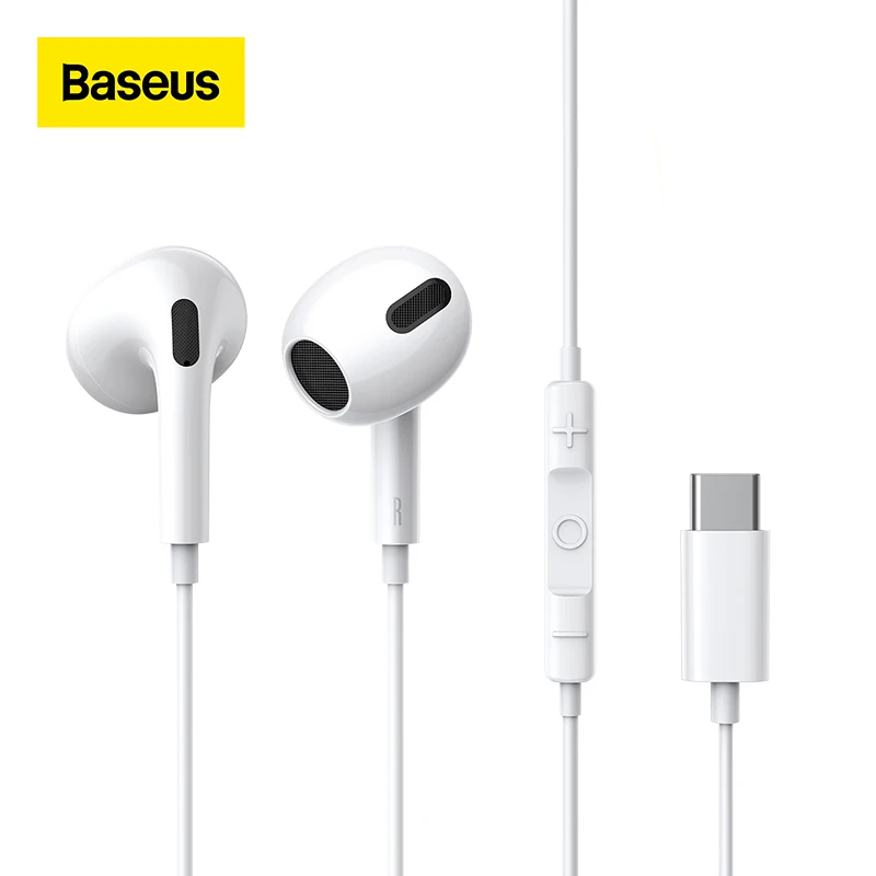 

Baseus in-ear Wired Earphone C17 Type-C with Mic Wired Headphones For Xiaomi Samsung NOTE 10 NOTE 20 S21 S20 Cellphone Headsets