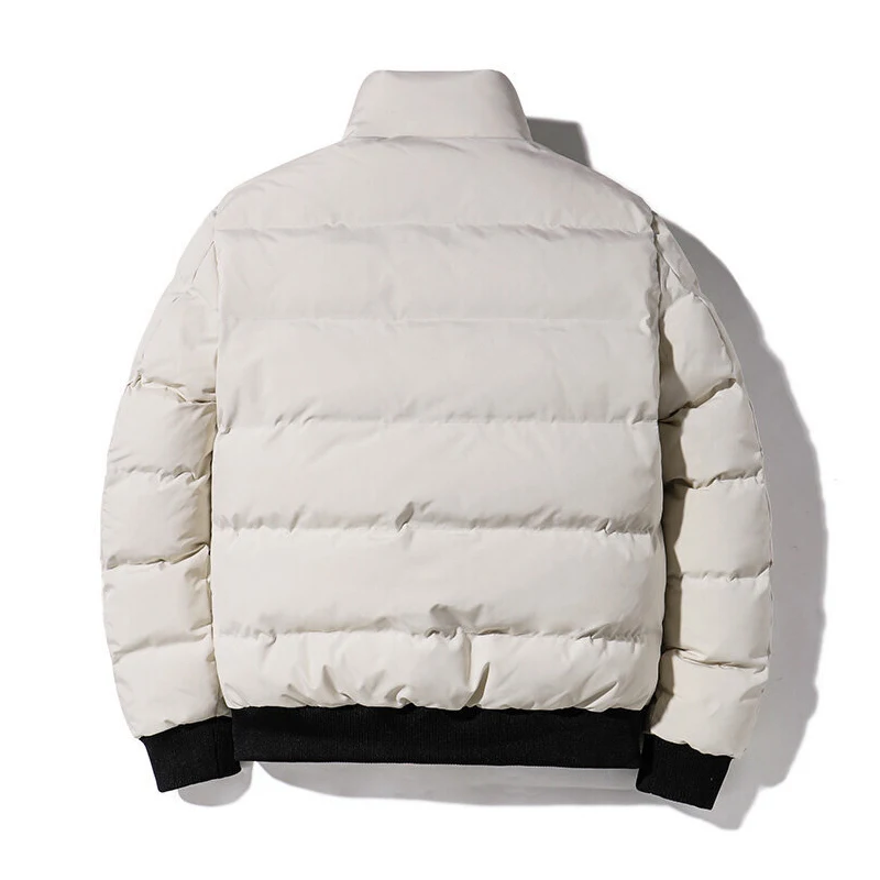 Men Parkas Thicken Warm Coat Mens Stand Collar Jackets Mens Solid Color Parka Coats Male Winter High Quality Thermal Overcoat