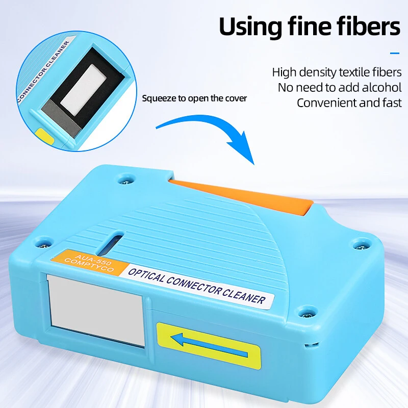Burboro Optical Fiber End Face Cleaning Box SC/FC/LC/ST Fiber Wiping Tool Pigtail Cleaner FTTH Optic Fiber Cleaner Tools