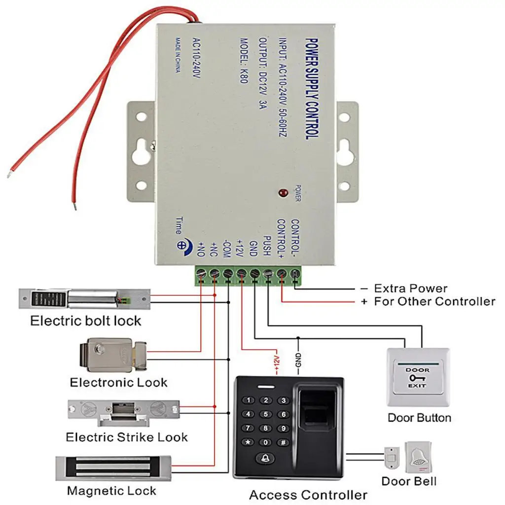 

Система контроля доступа с RFID-картой и отпечатком пальца, комплект с электрическим магнитным замком
