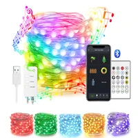 smart tuya led string lights dancing with music sync dreamcolor fairy lamp garland for home christmas new years decor lighting