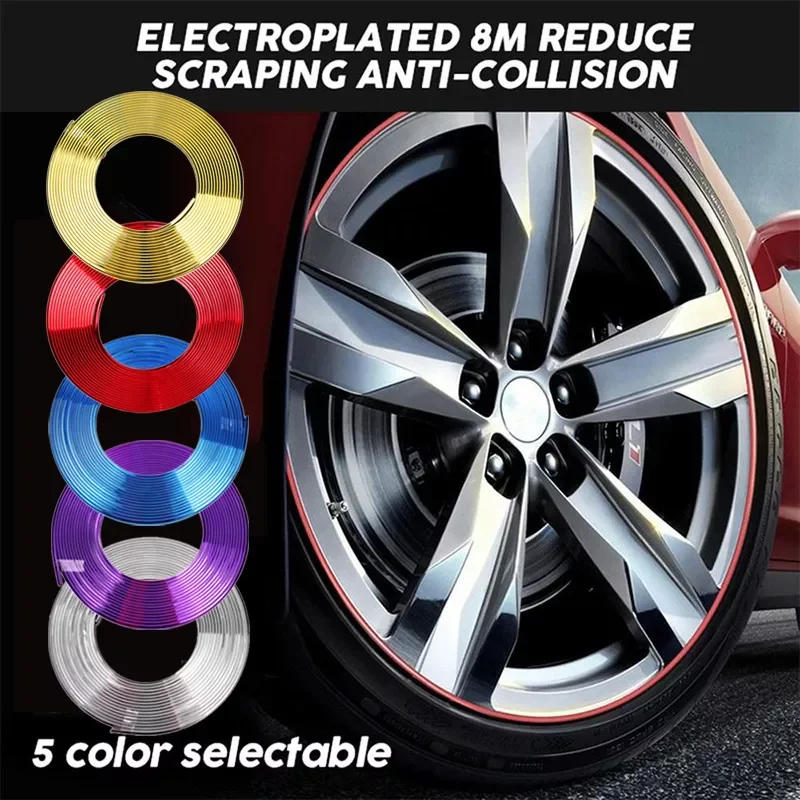 

8M Universal Car Rim Protect Strip Wheel Edge Protector bright Matte car Wheel Sticker Tire Protection Care Covers Car Styling