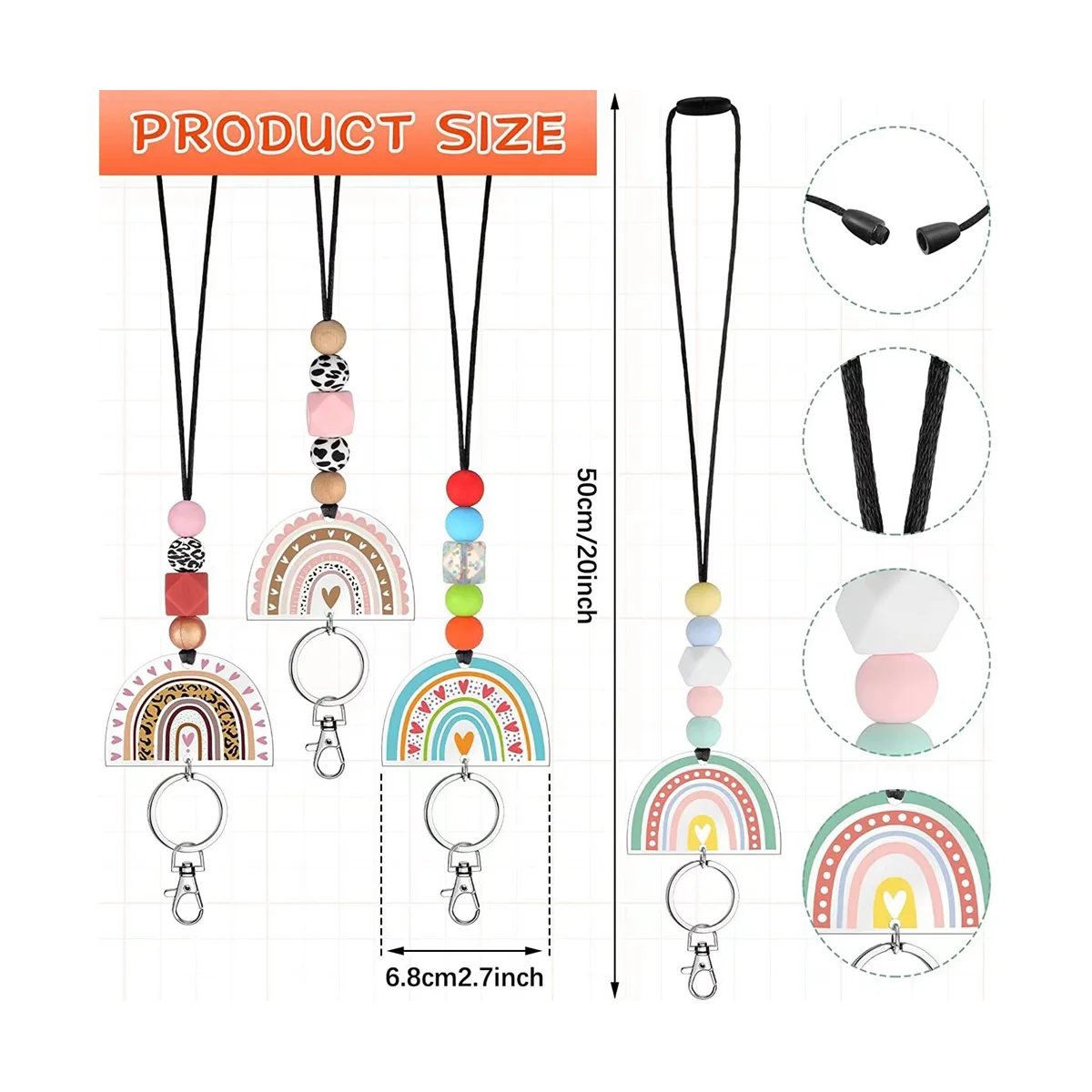 

Шнурки для учителей для ID значков и ключей, милый брелок для ключей, брелок для женщин и девушек