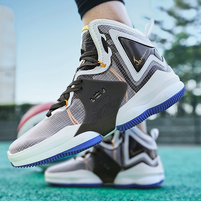 Basketball Shoes Men's Street Basketball Cushioning Non-slip Sports Shoes Men's Mesh Breathable Training Basketball Shoes 34-46#