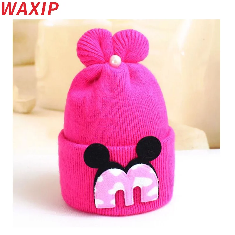4 цвета зимняя трикотажная Милая Женская Шапка-бини | Детская одежда и обувь