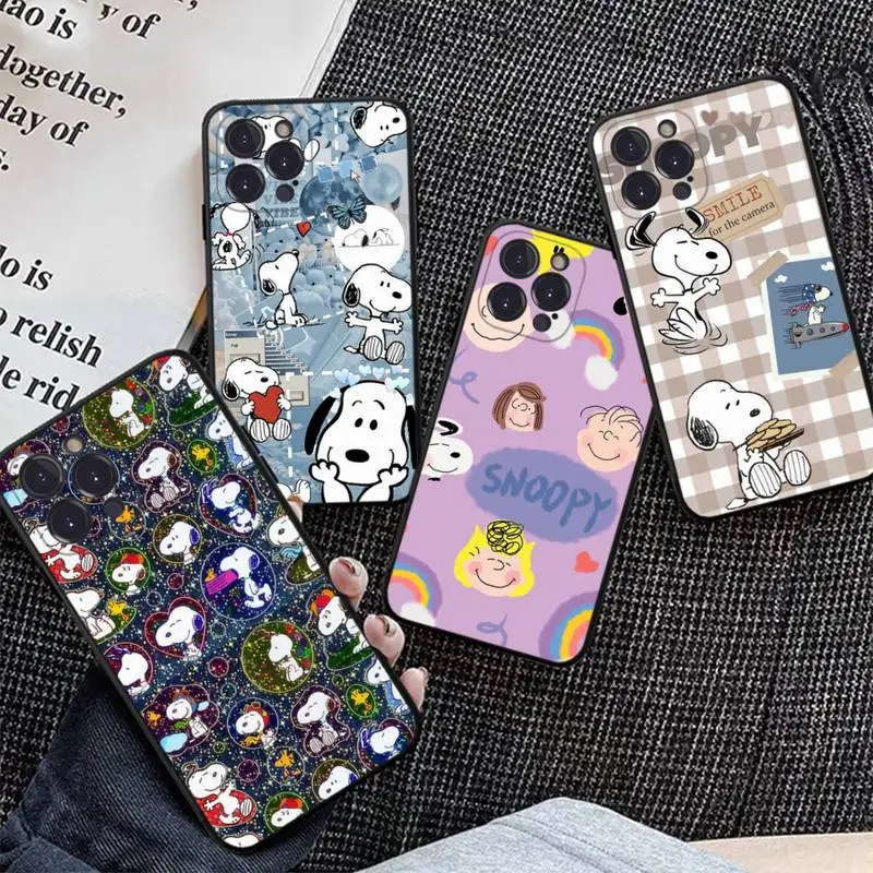 

Cute Snoopy Dog Phone Case Silicone Soft for iphone 14 13 12 11 Pro Mini XS MAX 8 7 6 Plus X XS XR Cover