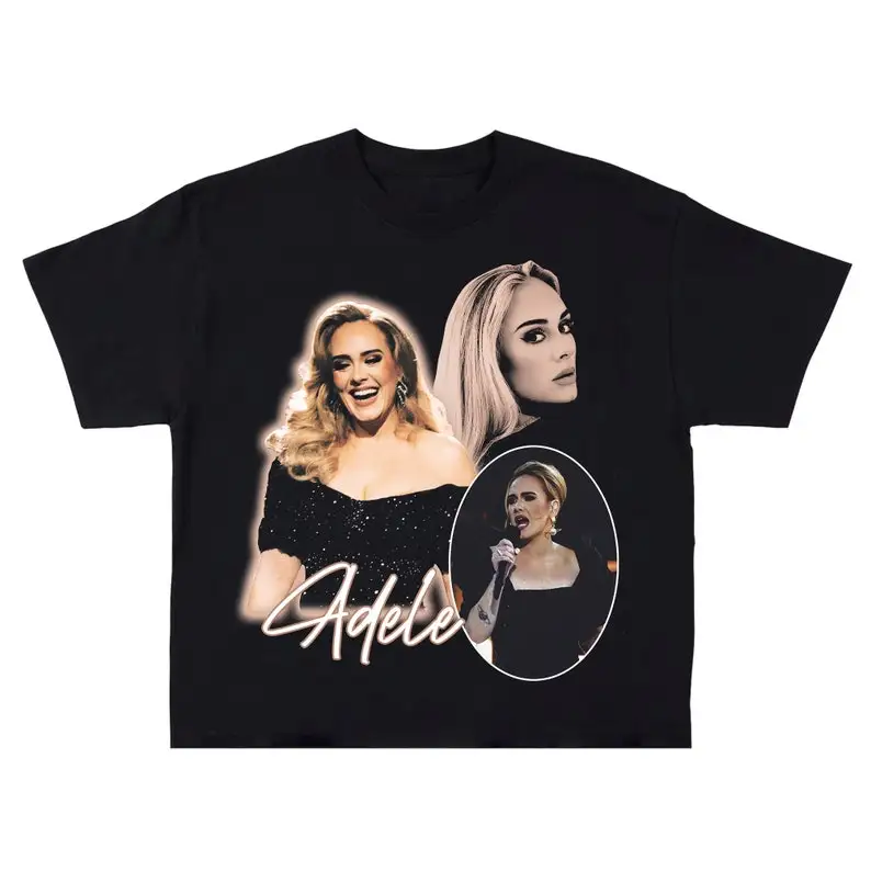 Летняя винтажная черная футболка Adele |