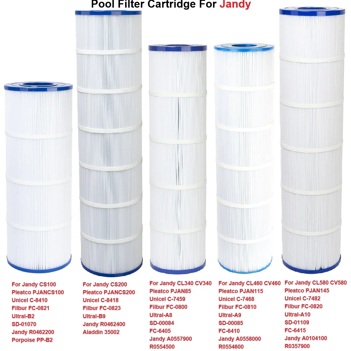 Фото Прочный фильтр для бассейнов Jandy CS100, CS200, CL340, CL460, CL580, замена для Pleatco, Unicel, Filbur, Ultral, для использования в спа-бассейнах и бассейнах. №2