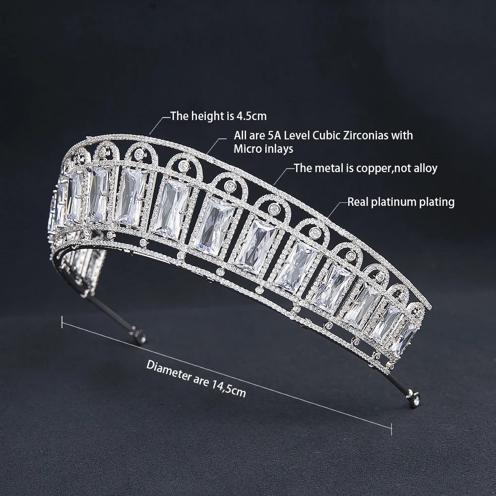 Тиара с фианитами для свадьбы выпускного вечера вечеринки