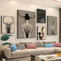 antlers girls good quality prints and posters kraft paper sticker diy room bar cafe room wall decor