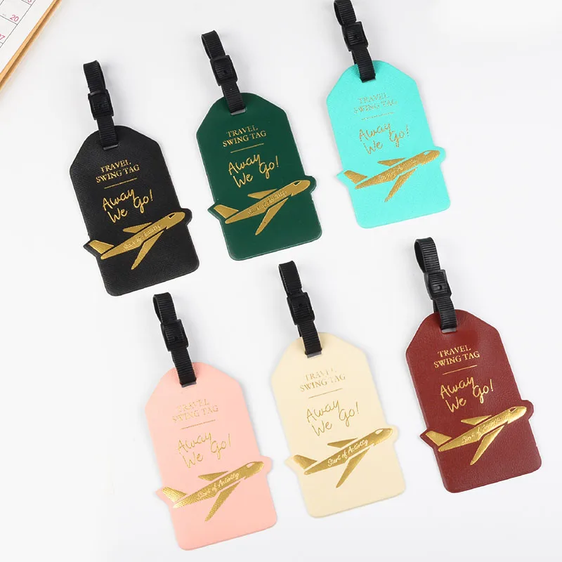 

New Fashion Cute Novelty Label Straps Luggage Tag Women MEN Travel Accessories Aircraft Sign Board Suitcase Name Tags