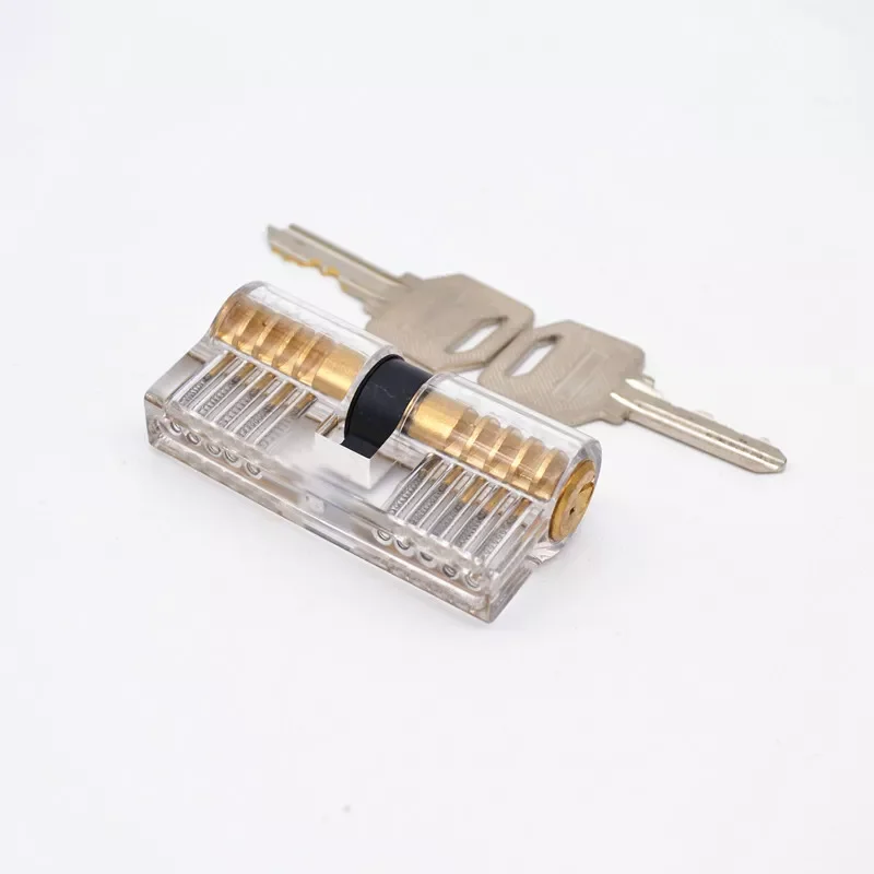 

Pick Set Acrylic Transparent Visible Practice Cutaway Lock with 2 Keys Padlock Tool For Locksmith Supplier 70mm