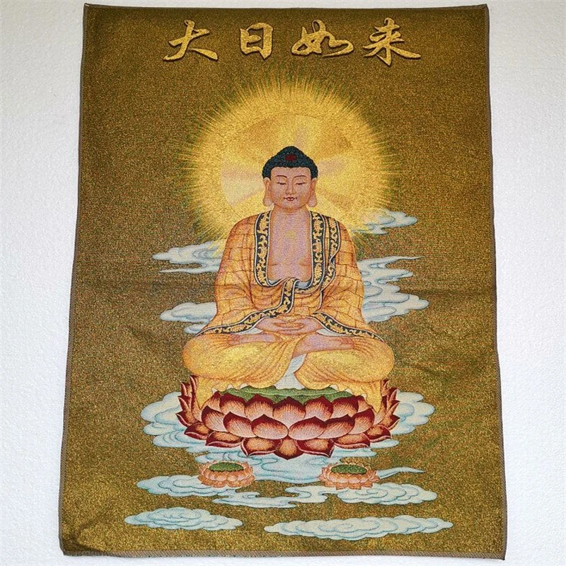 

Tangka religious embroidery, Sakyamuni Buddha, living room painting, household geomantic painting, auspicious painting