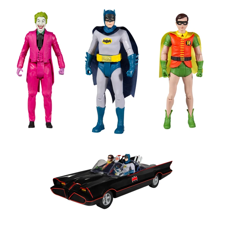 Mcf Batman The Joker Robin Batmobile 6In Retro Action Anime Figure Collection Ornament Model Toys Gift NEW For Children Kids |