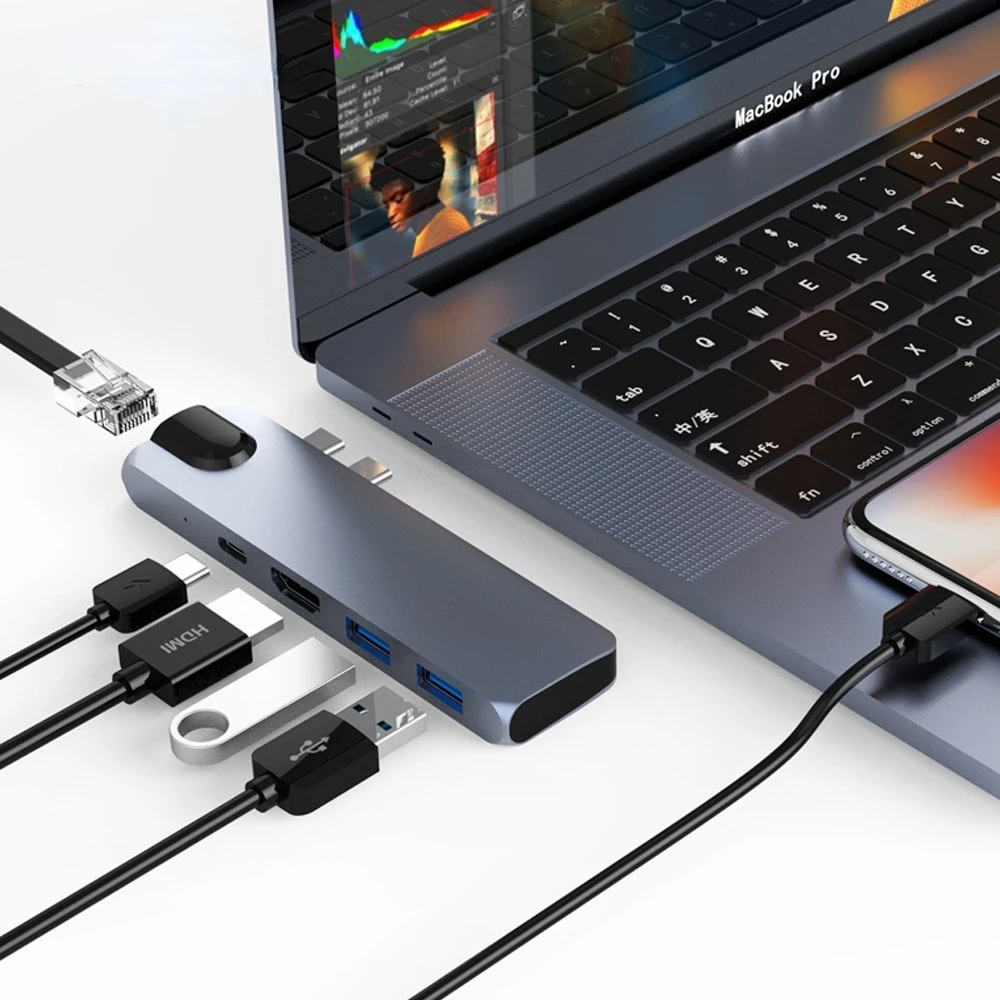 

USB-хаб с портом USB TYPE-C Thunderbolt 3, 1000 Мбит/с, 3,0 Гбит/с
