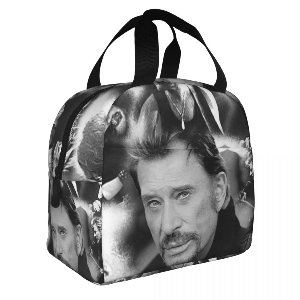 Johnny Hallyday Lunch Bento Bags Portable Aluminum Foil thickened Thermal Cloth Lunch Bag for Women Men Boy