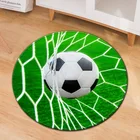 3D полиэстер, нескользящий круглый Пушистый Ковер с мячом, коврик для компьютерного стула, коврик для футбола, баскетбола, коврик для гостиной, детские коврики для спальни