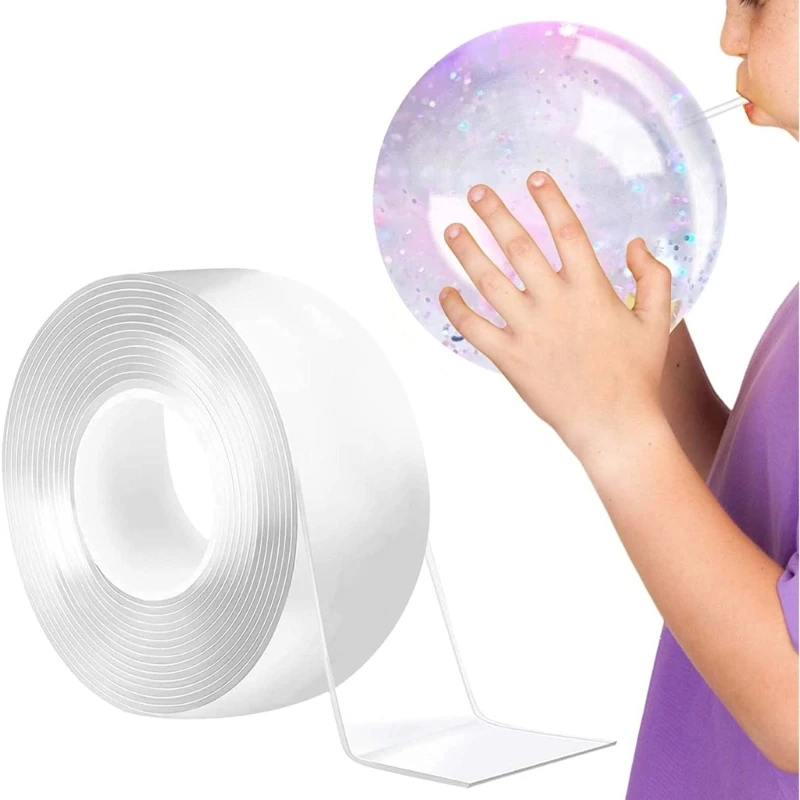 

1 Roll Tape for DIY Elastic Bubble Balloons Toy Office Pressure Release Double Sided Tape Bubble Nostalgia- Gifts