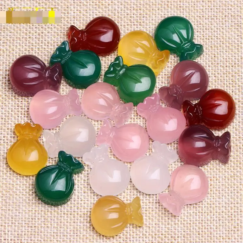 

Natural Colorful Chalcedony Jades Money Bag Beads For Jewelry Making Diy Bracelet Necklace Lucky Bags Charms Pendant Accessories