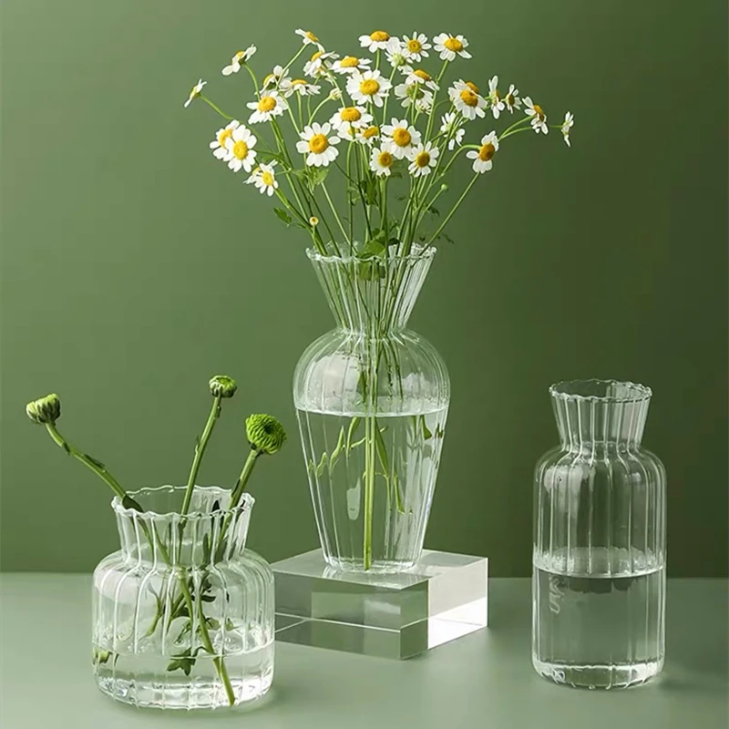 

Flower Vase Glasses For Plants Nordic Glass Flower Vase Transparent Hydroponic Glass Flower Pot Home Decoration Table Ornaments