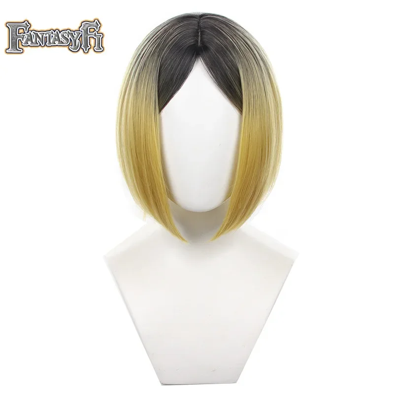 Аниме Kenma Kozume Косплей Pruik 33Cm Geverfd Gradiezione Hoofdhuid Korte Pruiken Hittebest завод синтетический