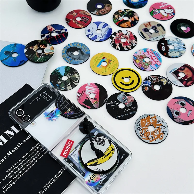 Creative Retro Record Player Phone Case for Samsung Galaxy Z Flip 5 4 3 Protective Cover for ZFlip3 ZFlip4 ZFlip5 Case Shell