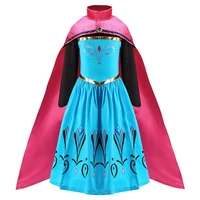 children new elsa dress up little girls princess embroidery gown kids coronation cosplay vestidos 3 4 5 6 7 8 9 10 years costume