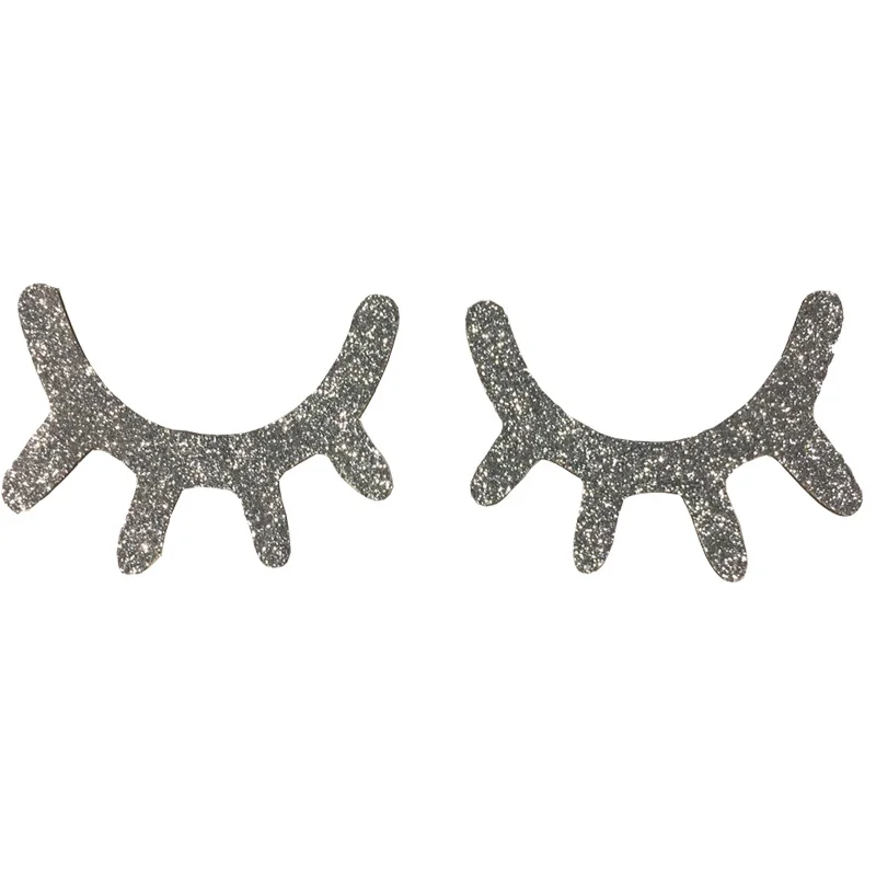 

1 Pair Sleepy Eyes Wall Sticker Baby Nursery Room Decorations Wooden Glitter Eyelash 3D Wall Art Decal Girls Bedroom Home Decor