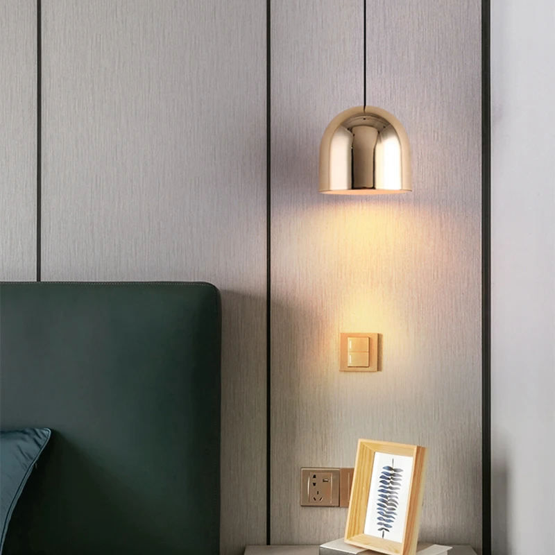 New Single Head Nordic bedside hanging lamp Aluminum Case Creative Restaurant Bar Cafe Home Decor Small Pendant lights