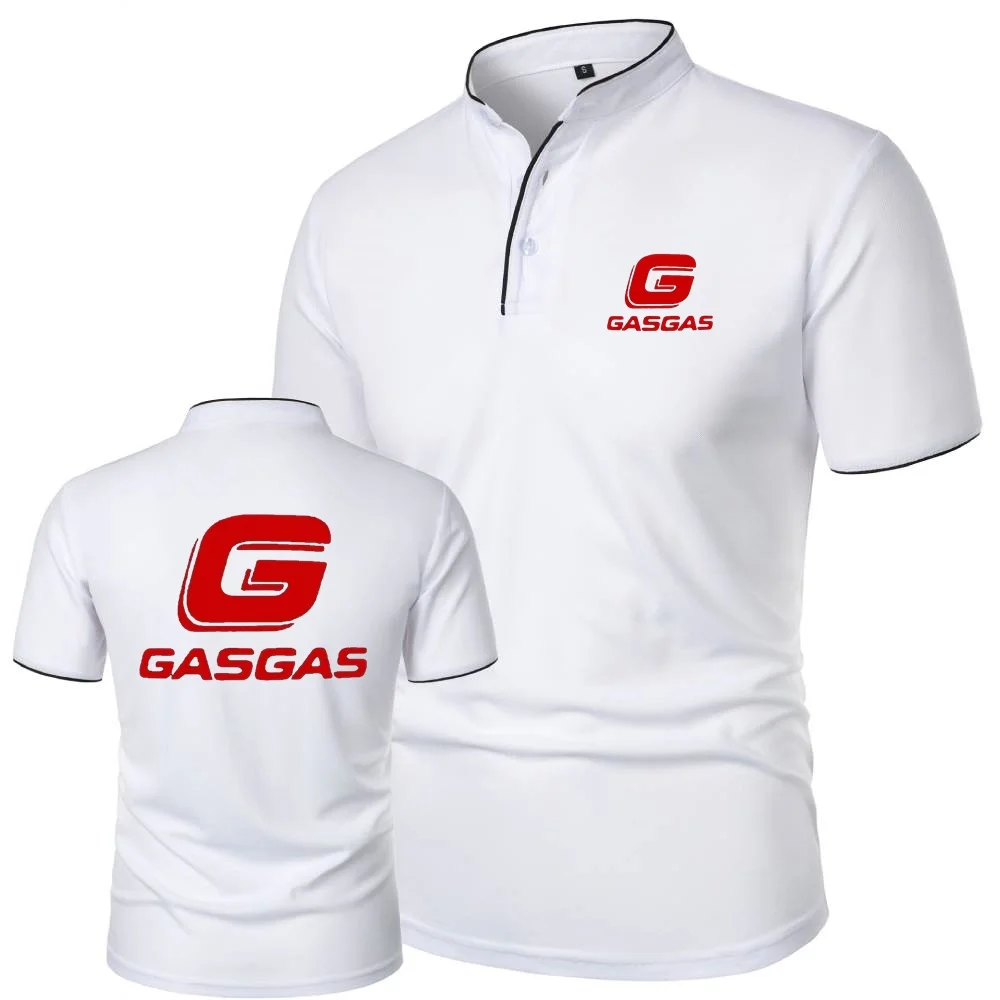 Polo Shirts Motorcycle Mens Short Sleeve Tops Tee GASGAS Factory Racing Team T-Shirt Trendy Office Male Holiday Casual Tshirts