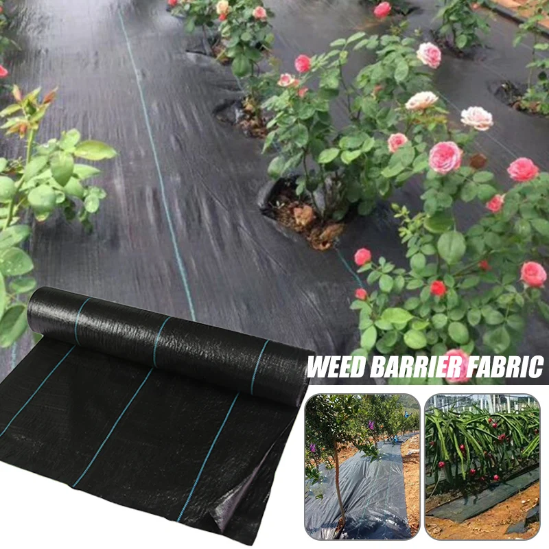 Черная мембранная крышка садовая барьерная ткань для сорняков газон домашнее