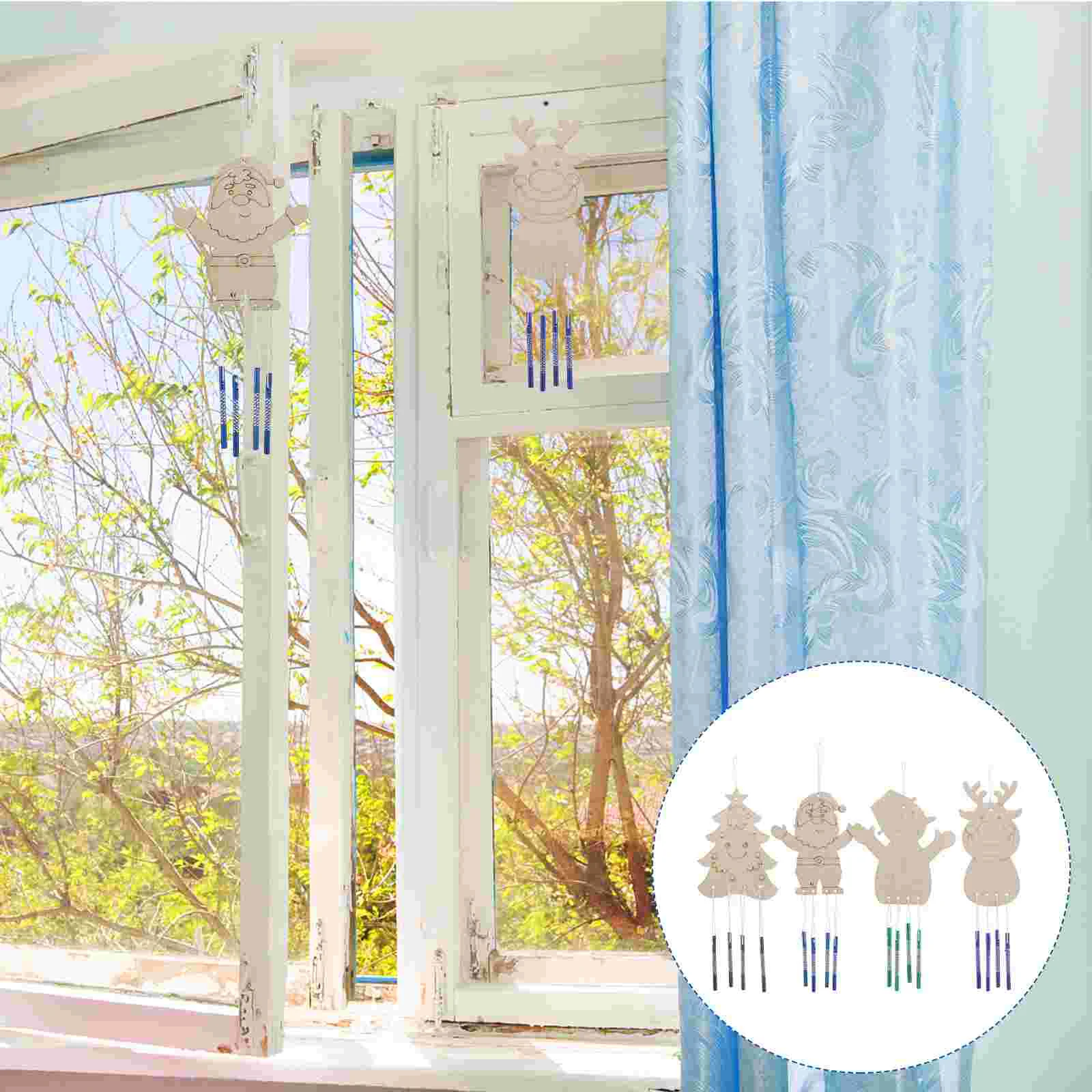 

Wind Chime Chimes Bell Diy Craft Christmas Decorative Garden Kit Patio Wood Hanging Ornament Set Outside Pendant Windbellwooden