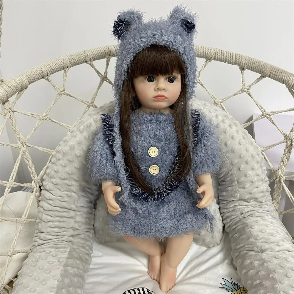 

Hot Selling 55 cm 22 "Doll Reborn Toddler Girl Pink Princess Very Soft Full Body Silicone Beautiful Doll Real Touch Toy Gifts
