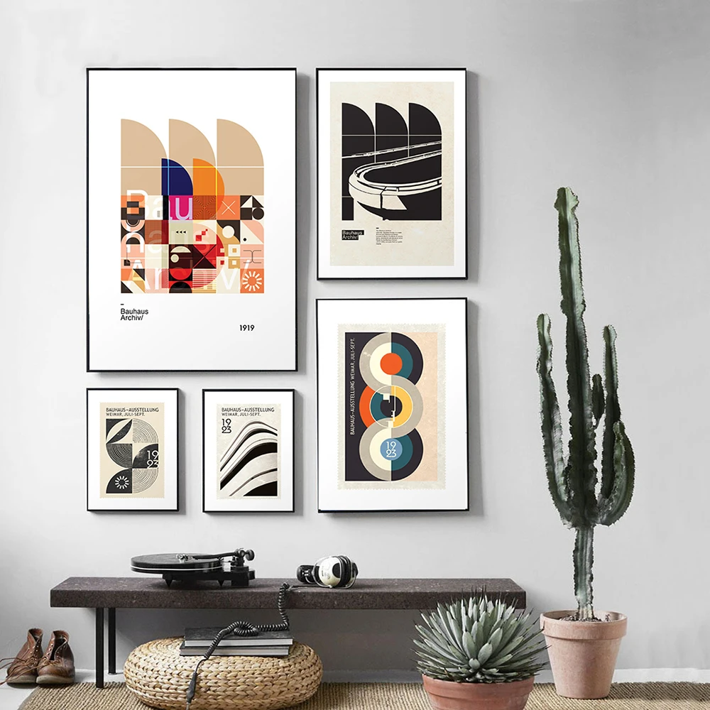 

Bauhaus Modern Abstract Geometric Art Pattern Stitching Canvas Print Poster Nordic Wall Paintings For Living Room Home Decor