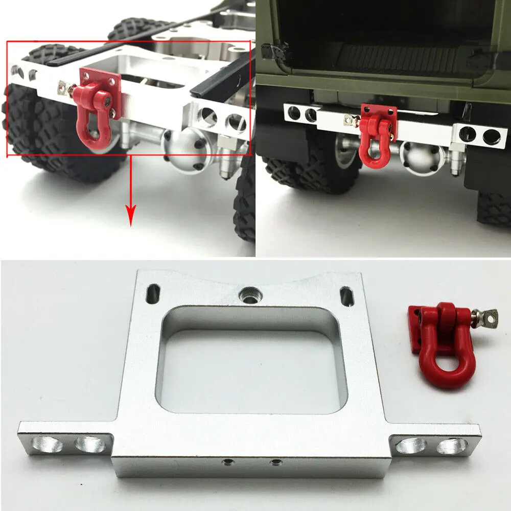 

RC Car Parts Modified DIY Metal Rear Bumperwith Hook for WPL 1:16 Military Truck