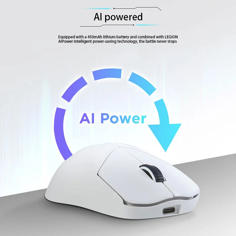 Игровая мышь для киберспорта Lenovo Savior M6X Ice White двухрежимная беспроводная USB-C + 2 4G
