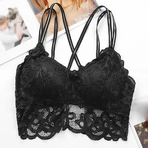 Fashion Sexy Sports Lace Bras Women Double shoulder Tops Tube Chest Wrap Bandeau Underwear Female Seamless Bralette Brasseres
