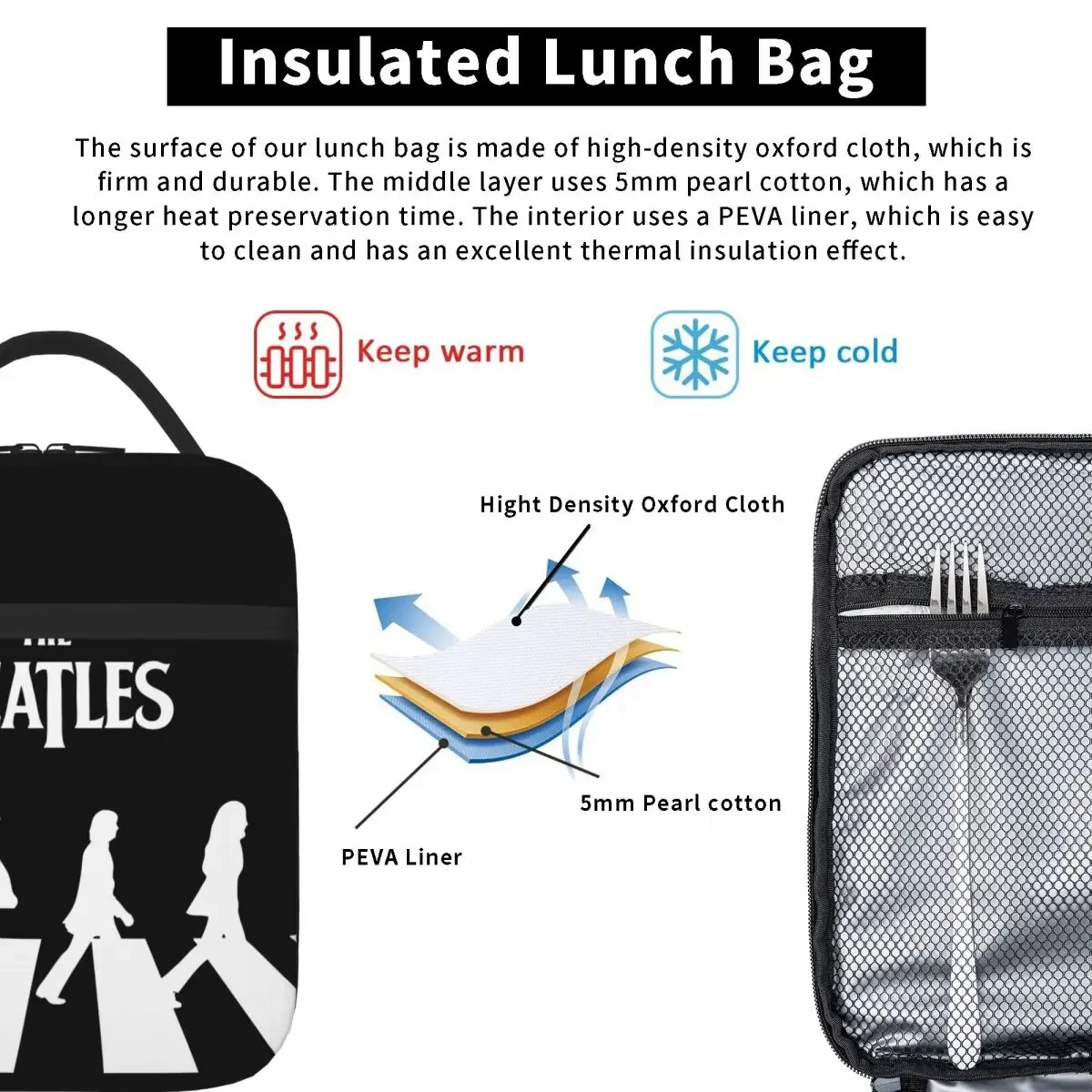 Термосумка в стиле Харадзюку The Beatle художественные сумки для ланча с изоляцией