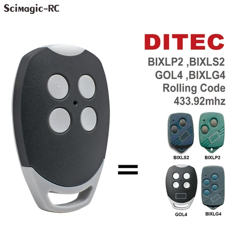 Пульт дистанционного управления Ditec GOL4 для гаражных дверей, совместим с ditec BIXLS2 BIXLP2 BIXLG4, 433 МГц, с динамичным кодом