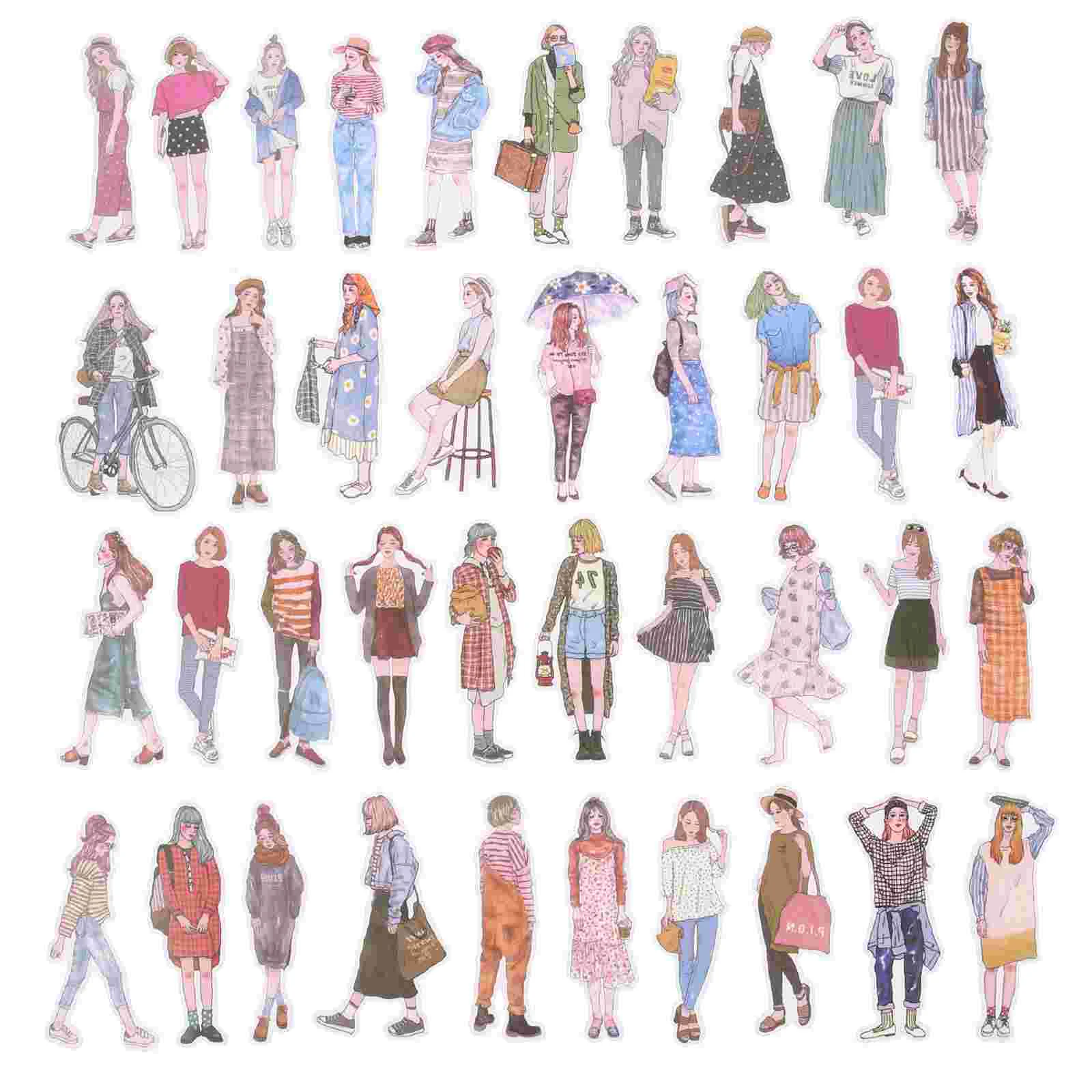 

Stickers Diy Sticker Labels Decals Scrapbook Decorative Diary Craft People Girl Hand Accountmaking Journal Retro Journaling Book