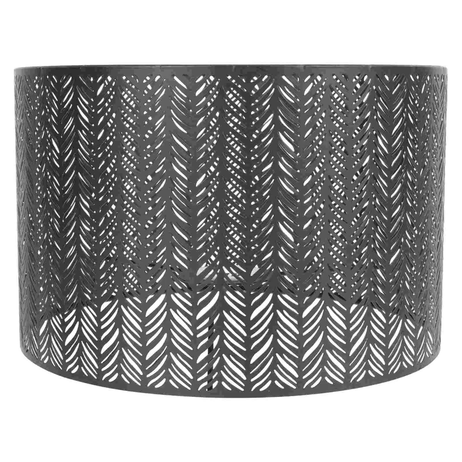 

Lampshade Hollowed-out Light Cover Home Outdoor Metal Decor Accessory Dustproof Black Hanging Fixture Pendant Kitchen Batten