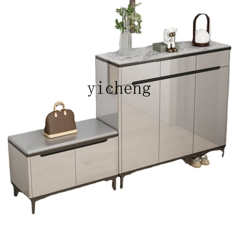 

XL Shoe Cabinet Stool Integrated Light Luxury Entrance Hallway Locker Shoe Changing Stool Storage Cabinet