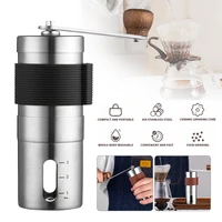 portable manual coffee grinder set higher hardness conical ceramic burrs stainless steel small hand coffee bean grinder for home
