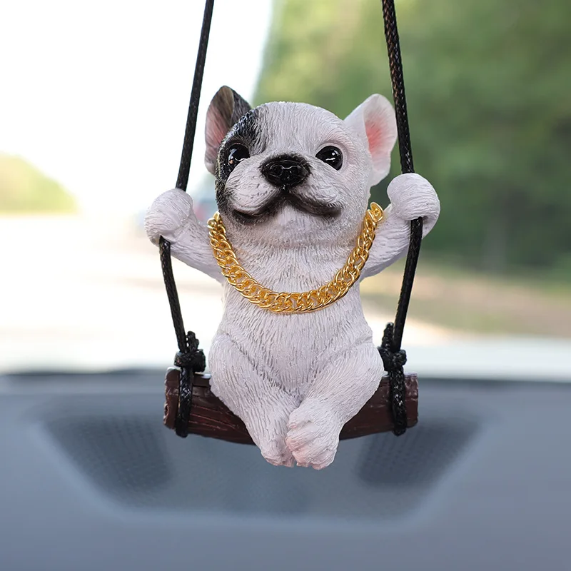 

Car Accessories Cute Swing Dog 2023 Net Red Law Fight Dog Car Rearview Mirror Pendant Senior Sense Car Hanging Gift Accessories