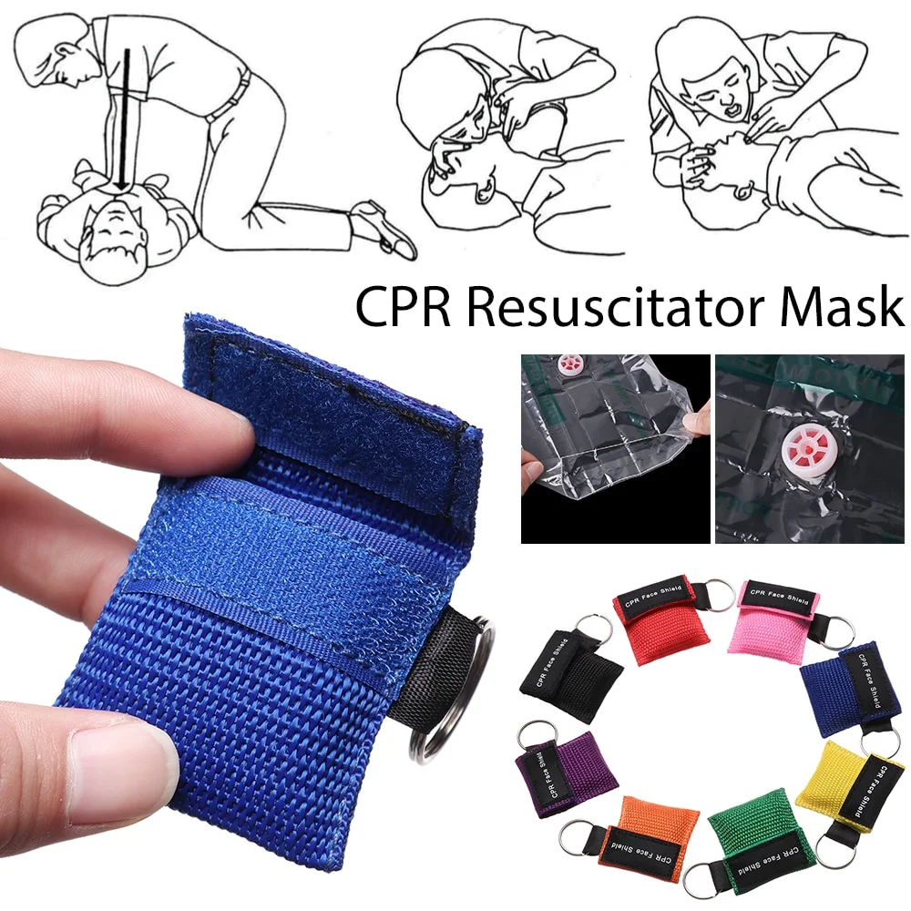 

First Aid Face Mask Shield Disposable CPR Resuscitator Mask Breathing Masks Mouth Breath One-way Valve Emergency Outdoor Tools